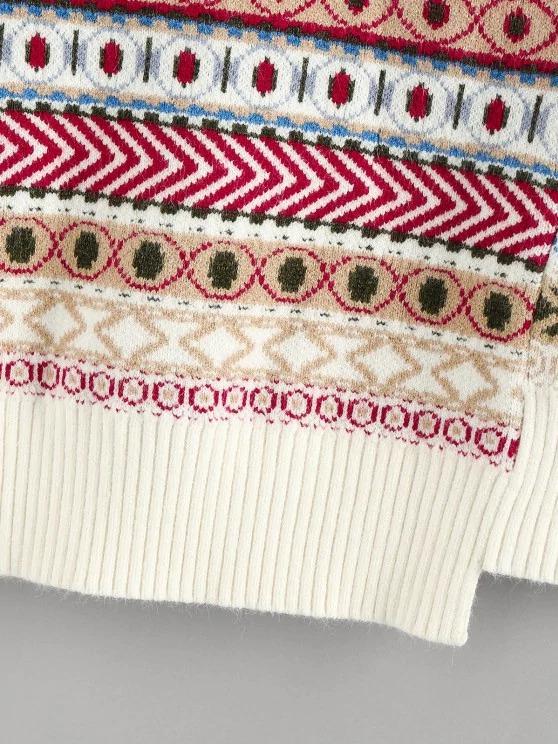 Geo Asymmetrical Patchwork Southwestern Sweater Vest - LuckyFash™