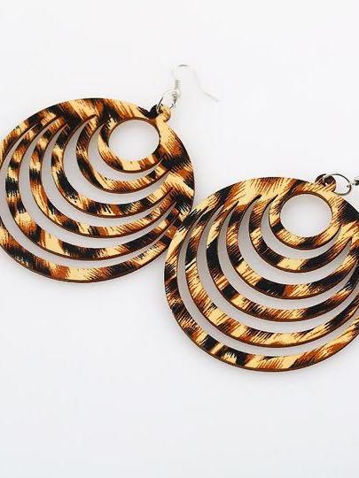 Geometric hollow wooden earrings - LuckyFash™