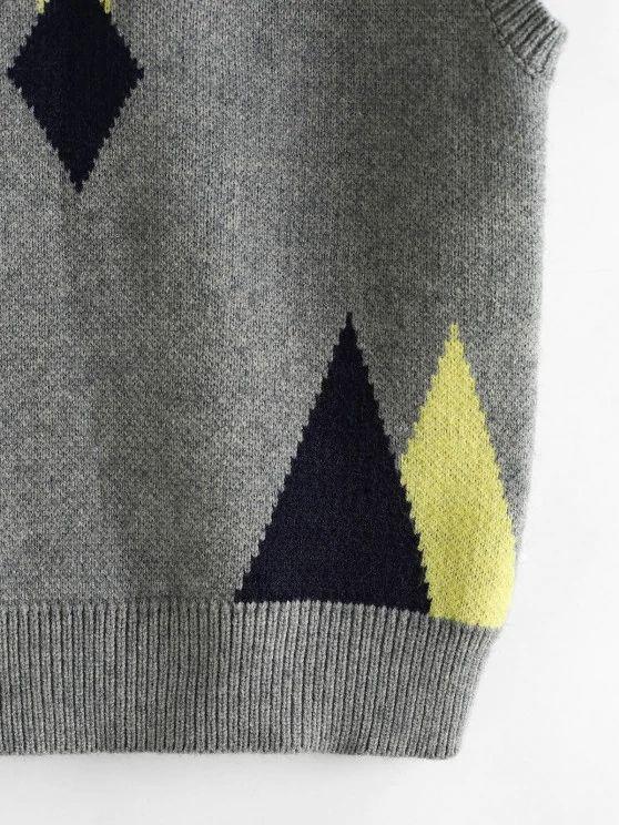 Geometry V Neck Sweater Vest - LuckyFash™