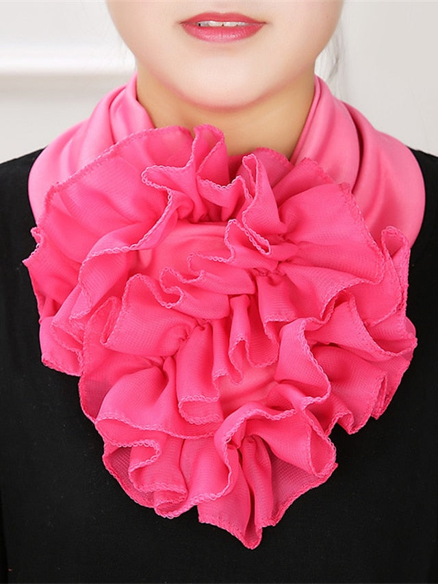 New Trendy Women Scarf Floral Collar Scarf Big Flower Neckerchief Ring Neck Scarves Fashion Bandana Head Hijab For Ladies - LuckyFash™