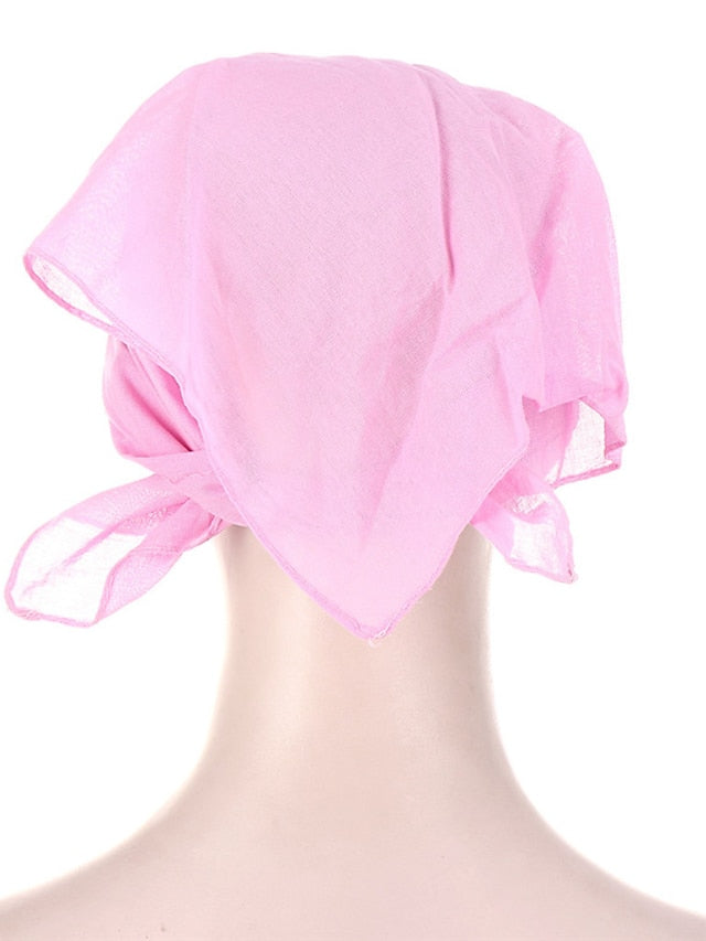 Women Classic Turban Hat Solid Color Outdoor Brim Sunshade Hats Female with Scarf Cap Soft Headscarf Beanie Baseball Cap - LuckyFash™