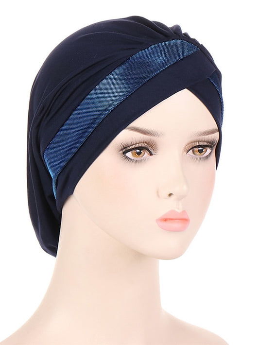 Women Turban Hat Cross Head Wrap Islamic Hijab Cap Solid Color Soft Headscarf Fashion Muslim Hats Scarf High Quality Hair Care Cap - LuckyFash™