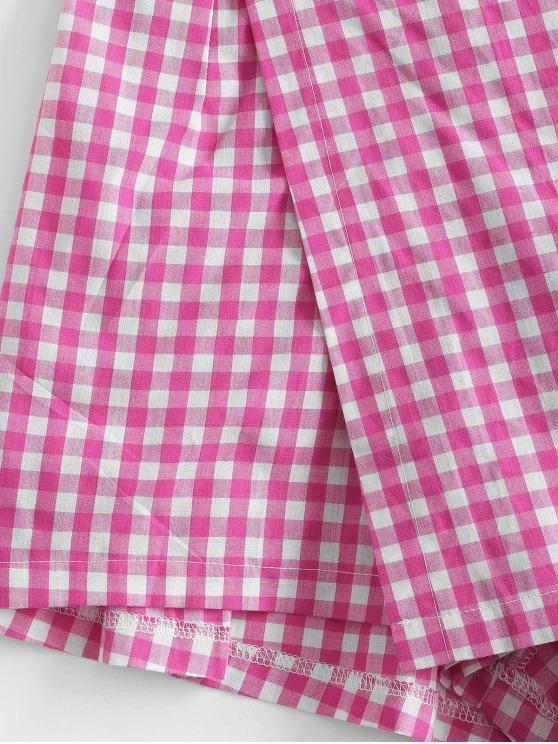 Gingham Back Knot Co Ord Set - LuckyFash™