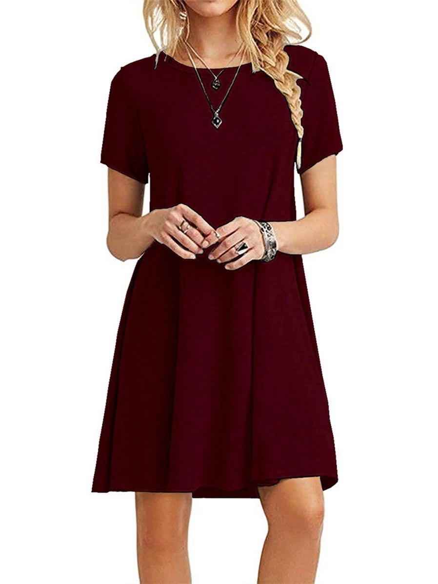 Girl'S Chiffon Dress With Round Neck And Short Sleeves - LuckyFash™