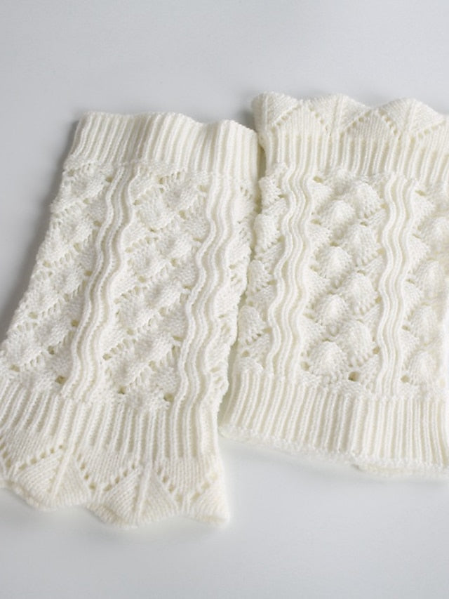 Leg Warmers Boot Cuffs Home Daily Solid Color Knit Casual Boho / Bohemian Warm 1 Pair for Women - LuckyFash™