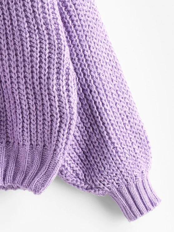 Glitter Mock Neck Chunky Sweater - LuckyFash™