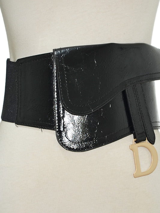 Women's Corset Belt PU Leather Metal Bucke D-ring Vintage Retro Work Daily Black - LuckyFash™