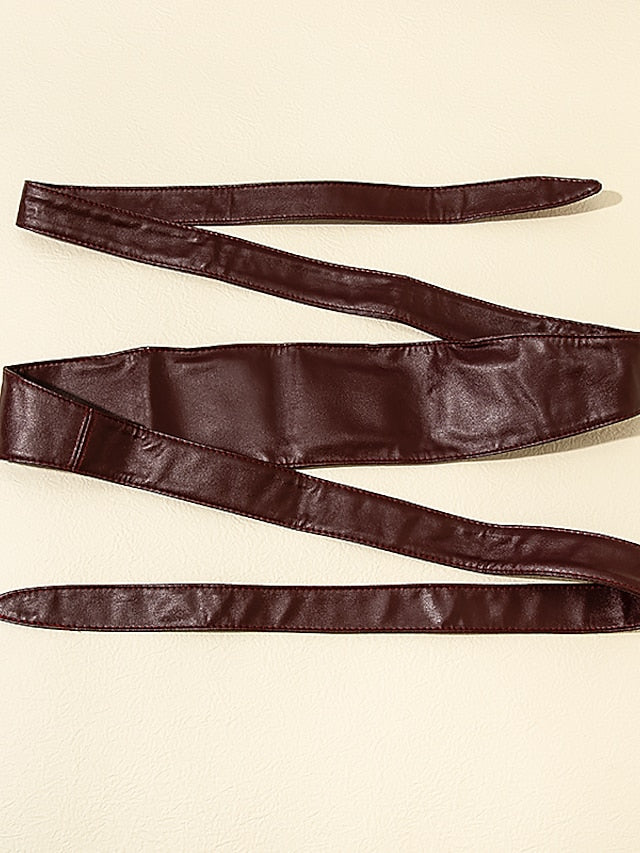 Women's Belt PU Black Red Khaki Coffee Wide Belt Daily Date Pure Color - LuckyFash™