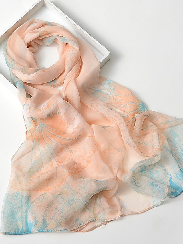 Flower Summer Women Thin Style Scarf Bandana Soft Bandana Female Elegant Shawl Hijab Hairscarves Beach Scarf - LuckyFash™
