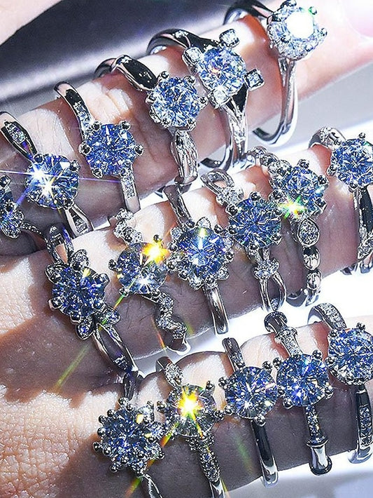 Wedding Ring For Women's Anniversary Party Evening Gift Imitation Diamond Alloy Classic - LuckyFash™