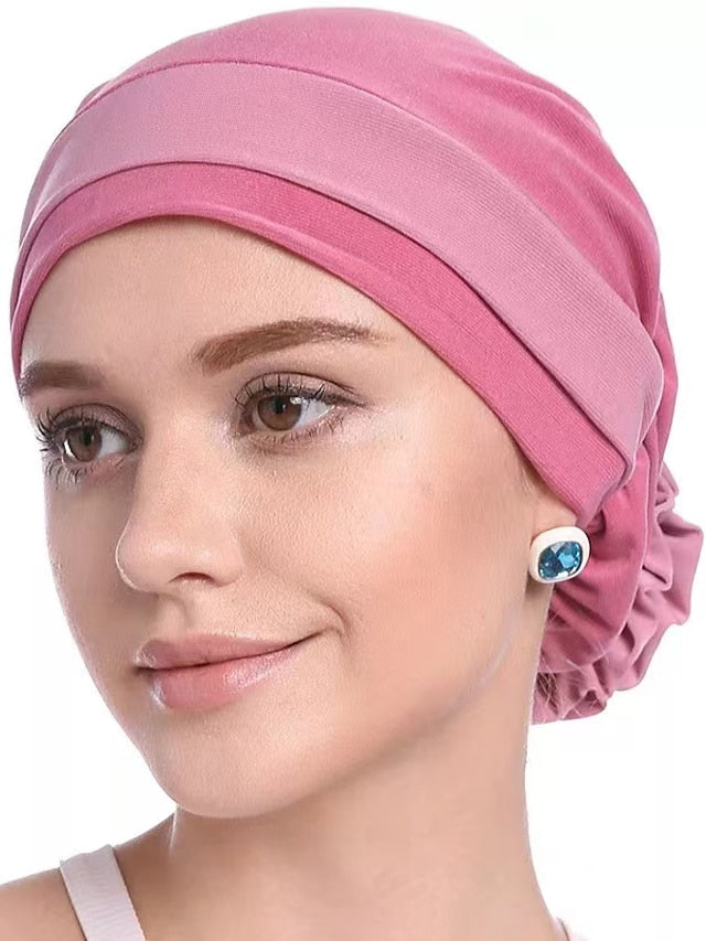 Stretch Inner Hijab Caps Muslim Hat Turban Femme Musulman Turbante Ready To Wear Hijab Bonnet Flower Indian Headwrap Loss Hair Cover - LuckyFash™