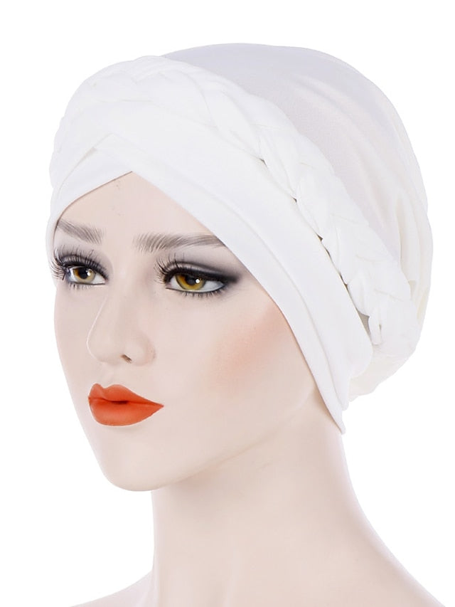 Muslim Women Inner Caps Braid Hijab Cap Comfort Fashion Turban Hat Colorful Cross Shape Chemo Hats Head Wearing Turbante - LuckyFash™