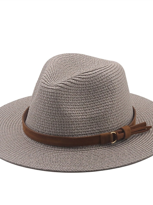 New Summer Straw Sun Hat Women Wide Brim Summer Outing Sun Visor Holiday Cool Hat Seaside Beach Sunscreen Hat Lady Jazz Hat - LuckyFash™