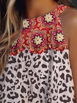 Halter Color Block Leopard Print Tank Top - LuckyFash™