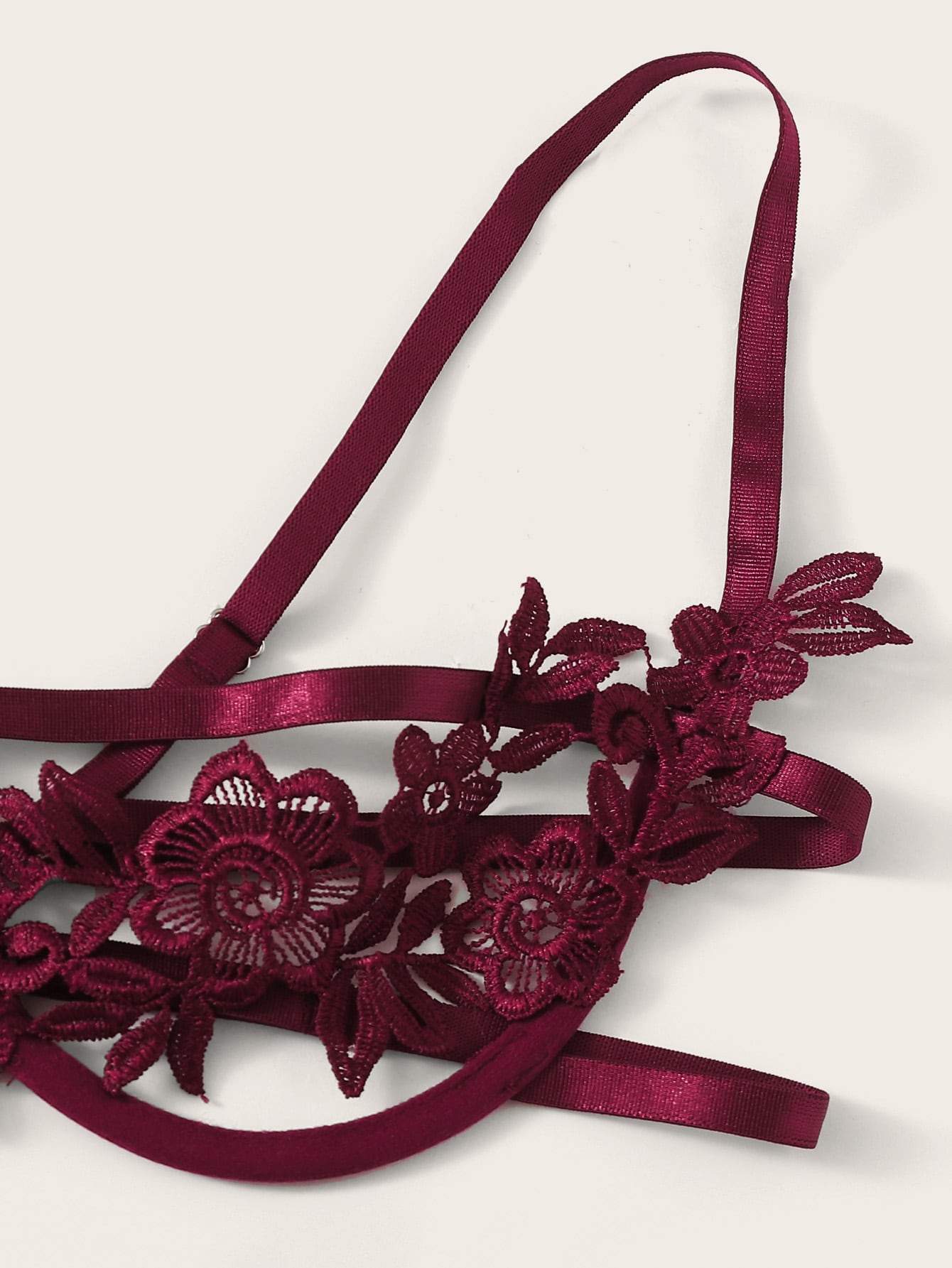 Harness Detail Appliques Underwire Lingerie Set - LuckyFash™