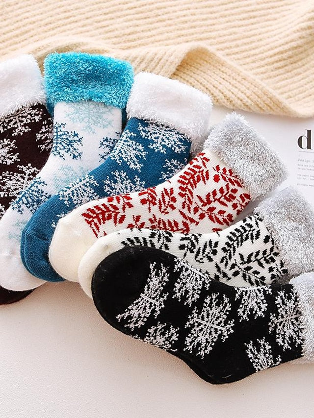Women's Crew Socks Thick Winter Warm Socks Home Christmas Work Polyester Spandex Nylon Basic Casual Warm Elastic Casual 1 Pair - LuckyFash™