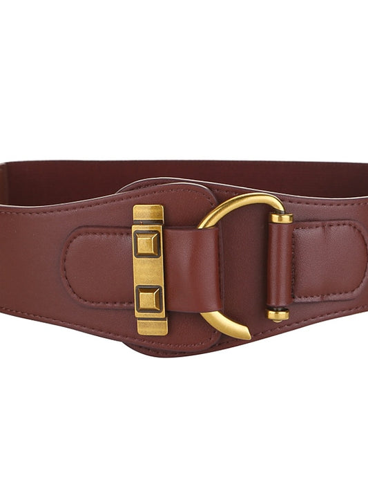 Women's Wide Belt Party Wedding Street Daily Black Brown Belt Solid Color Fall Winter Spring Summer Club - LuckyFash™