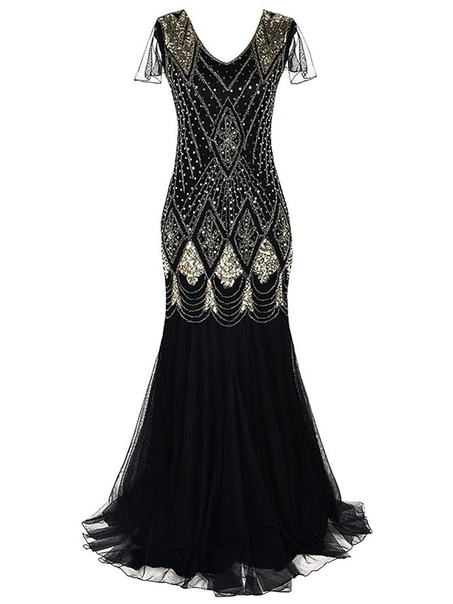 Women‘s Lace Dress Bodycon Vintage Dress Long Dress Maxi Dress Burgundy Dark Green Blue Black Sleeveless Plain Sequins Winter Fall Spring V Neck Fashion Evening Party 2023 Style S M L XL 2XL 3XL - LuckyFash™
