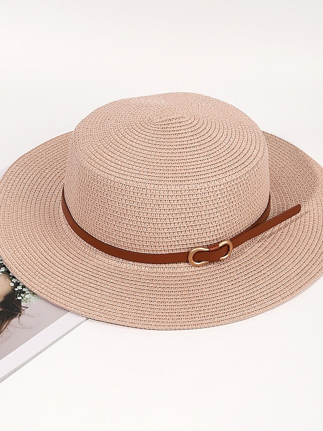 Women's Sun Hat Straw Hat Holiday Straw Vacation Casual Beach Sunscreen Breathability Comfortable 1 pcs - LuckyFash™