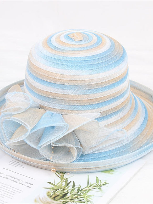 Women's Hat Bucket Hat Sun Hat Blue Pink Wine Party Outdoor Dailywear Floral Floral Stripe Portable Windproof Comfort - LuckyFash™