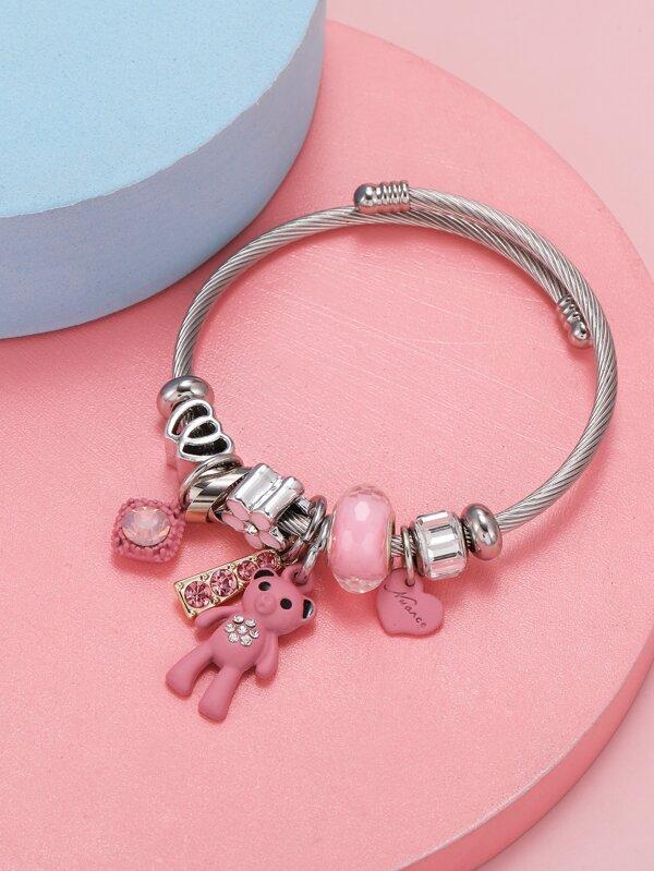 Heart & Bear Charm Bracelet - LuckyFash™
