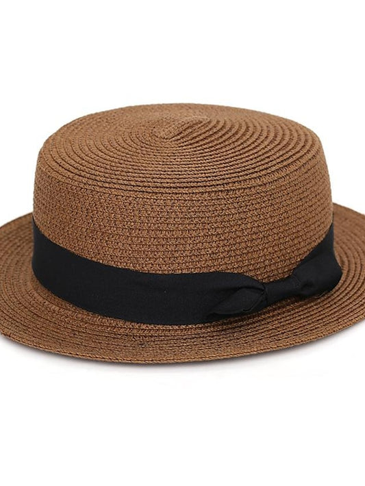 Women's Hat Straw Hat Sun Hat Light Pink milk white Navy Outdoor Street Holiday Pure Color Pure Color Portable Sun Protection Breathable - LuckyFash™