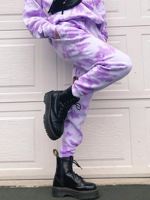 High Waist Tie-dye Rainbow Color Slimming Casual Pants - LuckyFash™