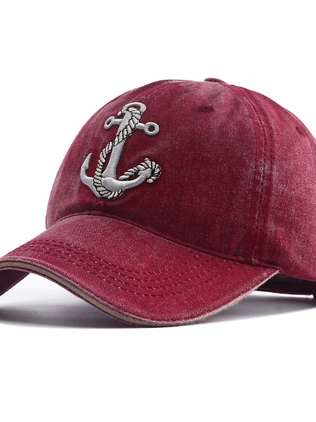 Embroidery Baseball Cap for Women Men Cowboy Washed Cloth Anchor Adult Unisex Casual Dad Hat Trucker Snapback Outdoor Sunscreen Cap - LuckyFash™