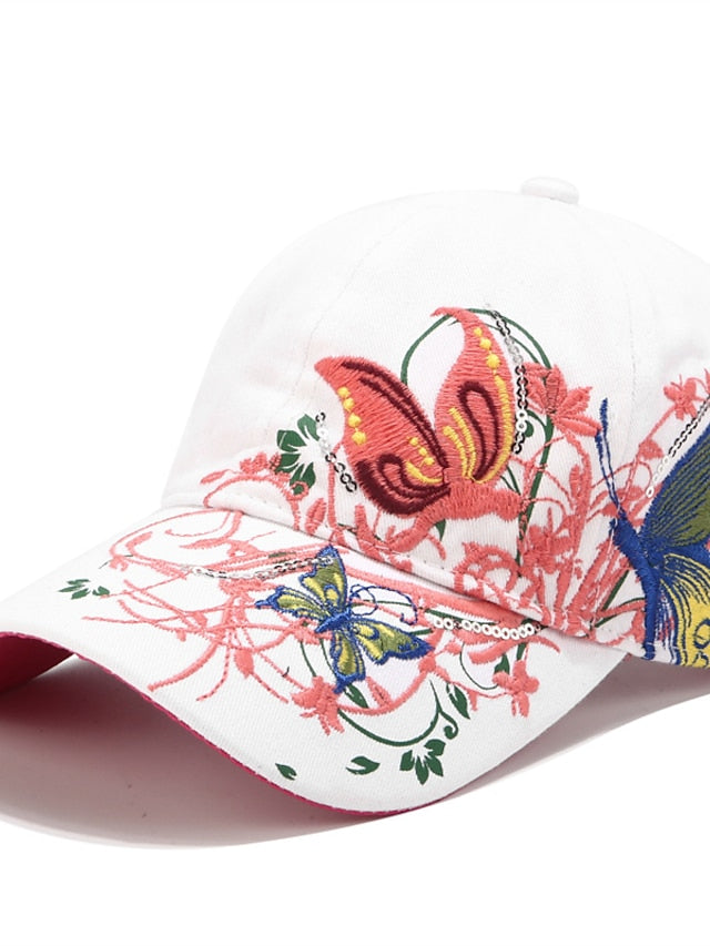 Women's Hat Baseball Cap Black Blue Pink Outdoor Street Dailywear Embroidery Animal Embroidered Flower Windproof Comfort Breathable - LuckyFash™