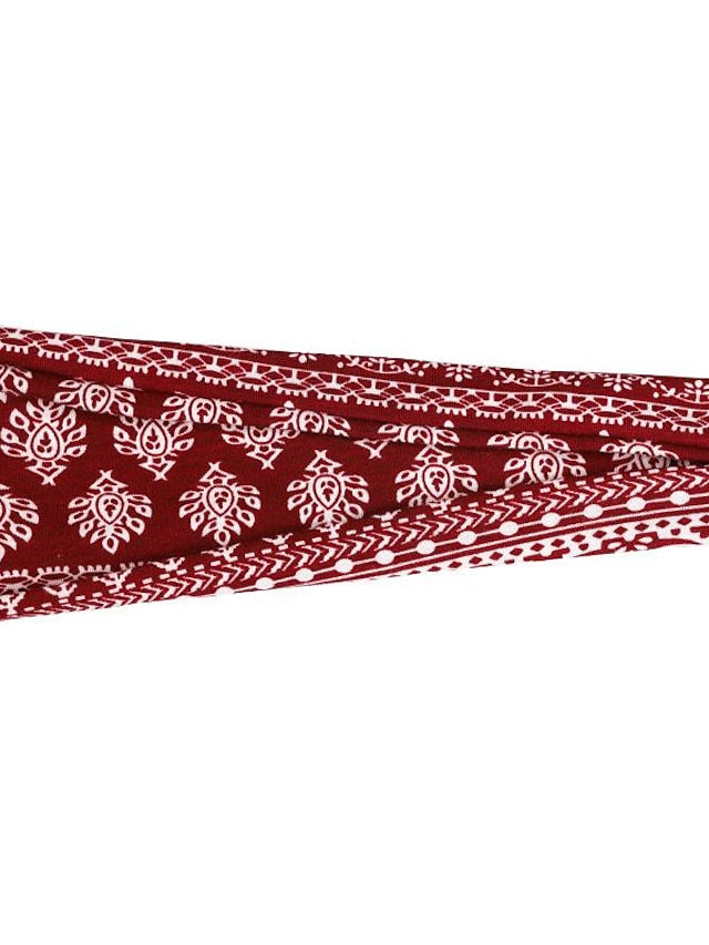 europe and the united states cross-border fashion sports hairband yoga bundle sweat-absorbing headband new ladies wide-brimmed printed headwear - LuckyFash™