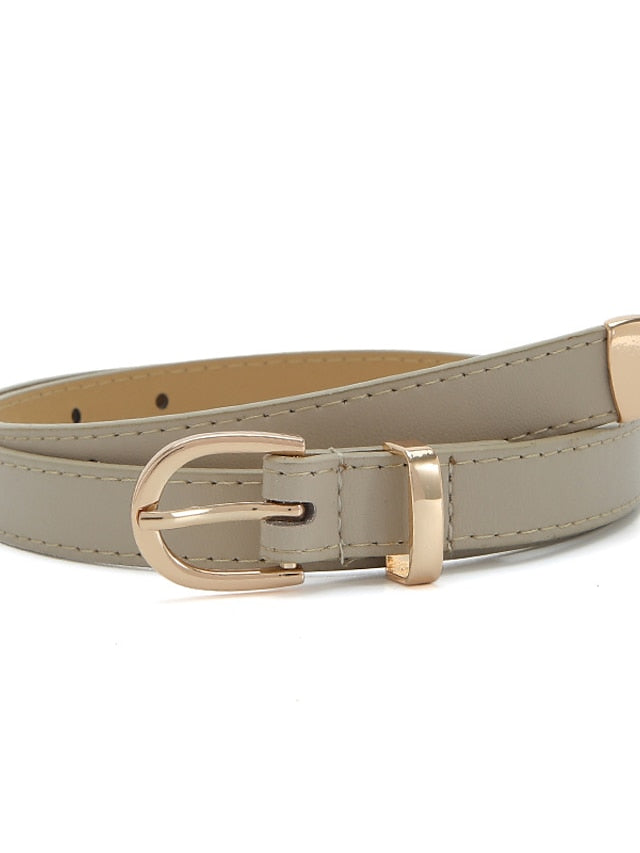 Women's Unisex PU Buckle Belt PU Leather Metal Bucke D-ring Casual Classic Party Daily Violet White Black Silver - LuckyFash™