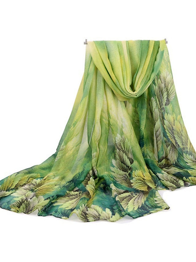 Women's Scarves Shawl Daily Holiday Flowers Voile Bohemia 1 PC - LuckyFash™