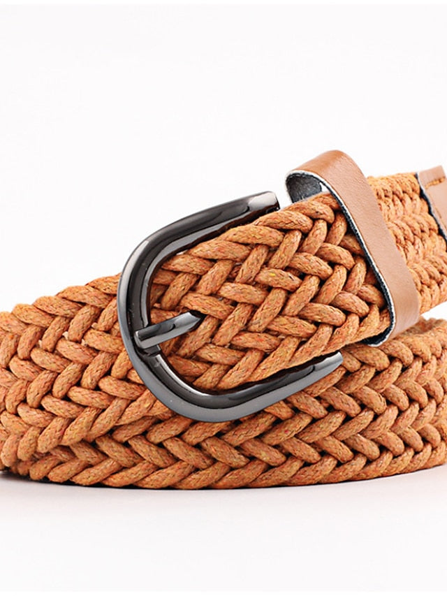 Men's Women's Web Belt Polyester Cotton Prong Buckle D-ring Casual Classic Party Daily Black Gray Red Brown - LuckyFash™