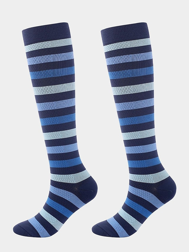 Men's Women's Knee High Socks Training Outdoor Athleisure Stripes Polyester / Cotton Athletic Socks 1 Pair - LuckyFash™