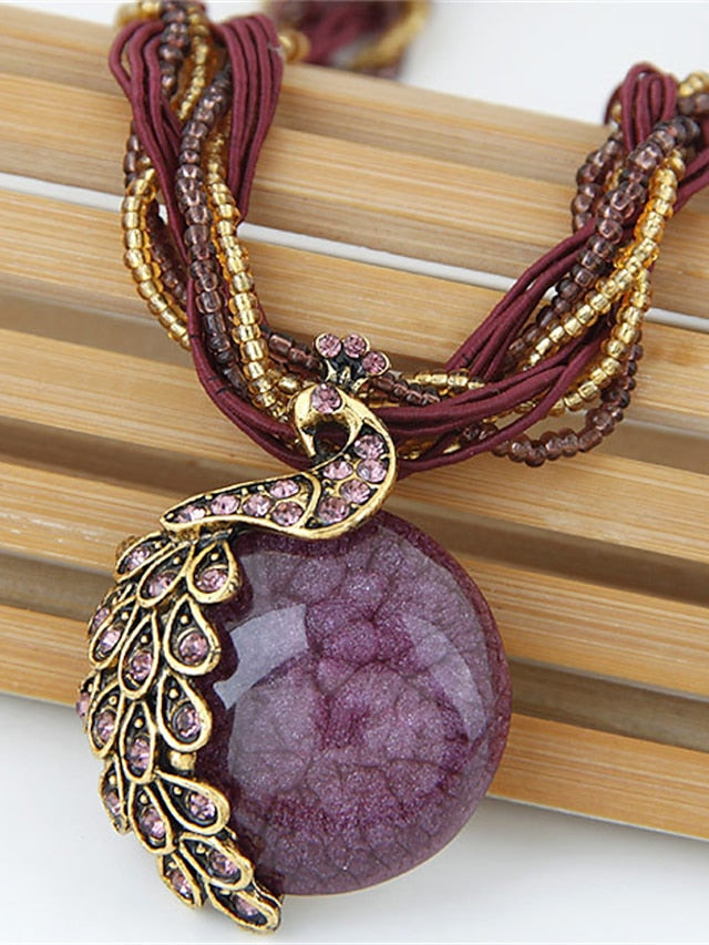 Women's necklace Ethnic Style Street Gem Necklaces - LuckyFash™