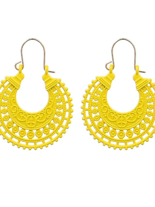 Women's Earrings Chic & Modern Party Moon Earring / Yellow / Red / Green / Fall / Winter - LuckyFash™