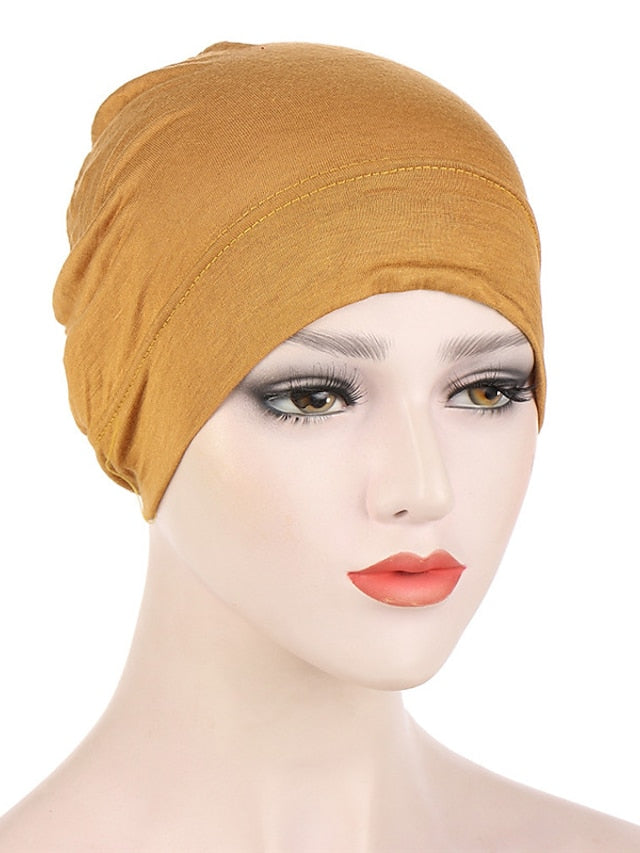 Fashion Multi Color Muslim Underscarf Women Soft Hijab Solid Scarf Turbans Head For Women Caps Islamic Hat - LuckyFash™