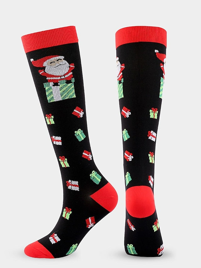 Unisex Knee High Socks Christmas Gift Cycling / Bike Multi Color Spandex Nylon Sporty Casual Classic Warm Cute Sports 1 Pair - LuckyFash™
