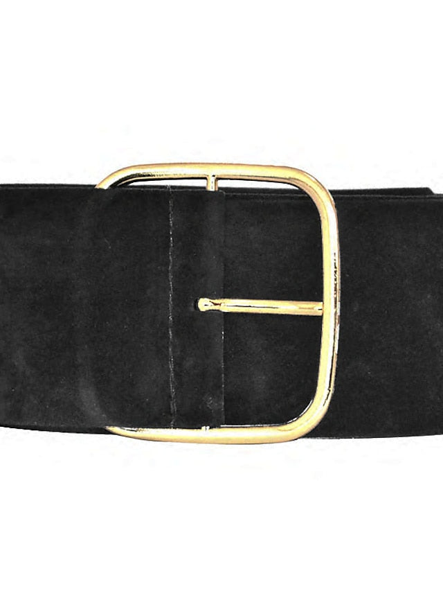 Women's Belt Flannel Black Wine Khaki Wide Belt Street Prom Pure Color - LuckyFash™