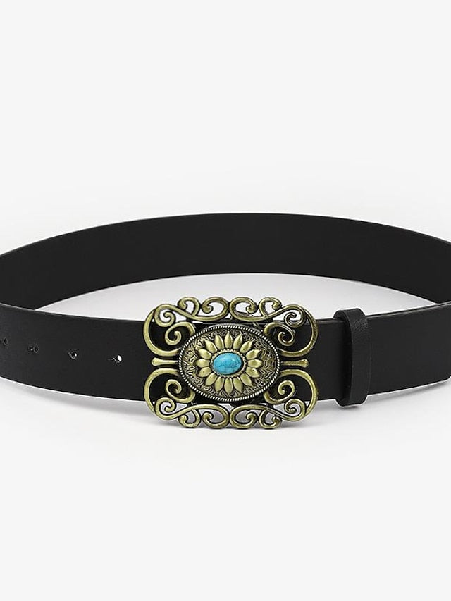 Women's PU Buckle Belt PU Leather Metal Bucke Engraved Classic Wedding Party 1138-7 1138-5 1138 1138-1 - LuckyFash™