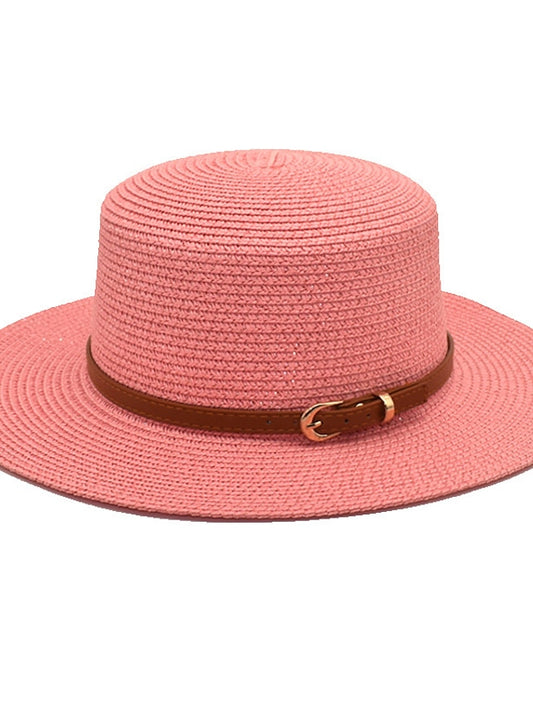 Women's Hat Straw Hat Sun Hat Black Pink Yellow Outdoor Street Daily Pure Color Pure Color Portable Comfort Breathable - LuckyFash™