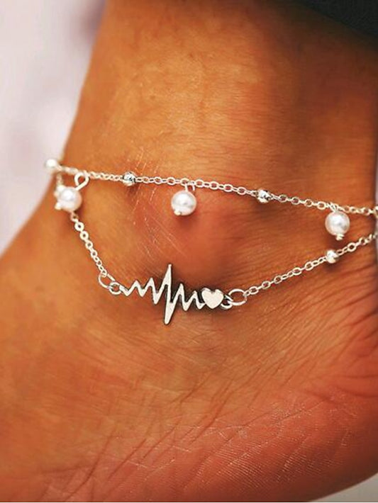 Ankle Bracelet Stylish Women's Body Jewelry For Daily Beach Classic Alloy Silver 1PC - LuckyFash™