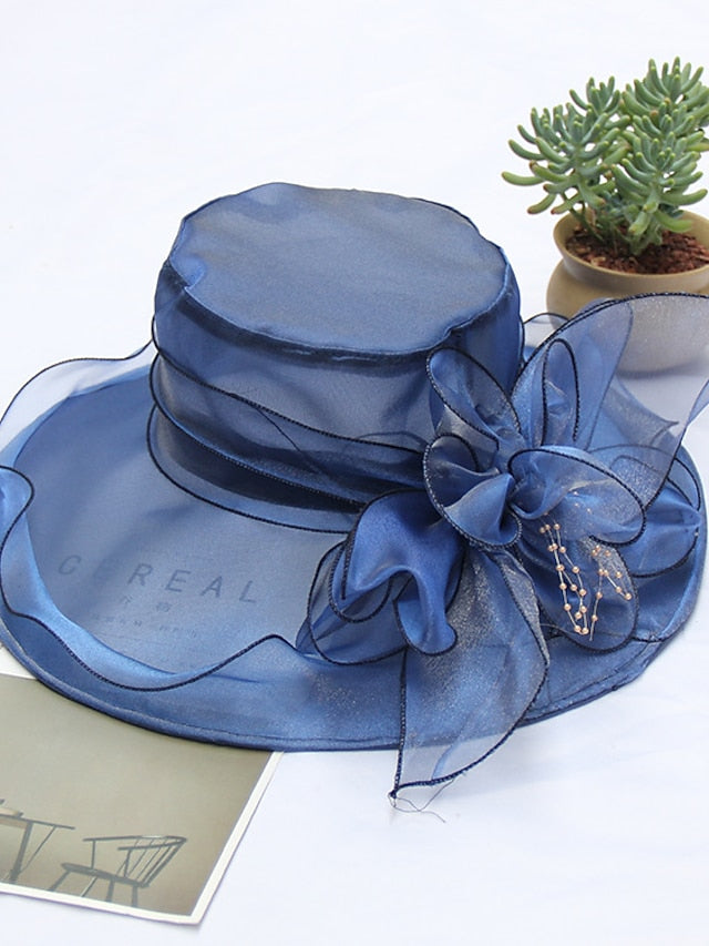 Women's Party Hat Party Wedding Special Occasion Flower Solid Color Wine Black Hat / White / Fall / Winter / Spring / Summer - LuckyFash™
