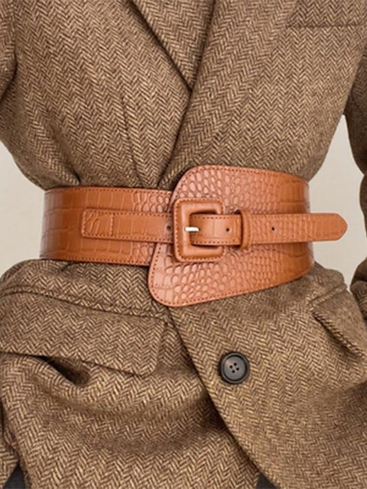 ultra-wide women's elastic elastic waistband with coat skirt belt women's outer belt waist belt with suit - LuckyFash™