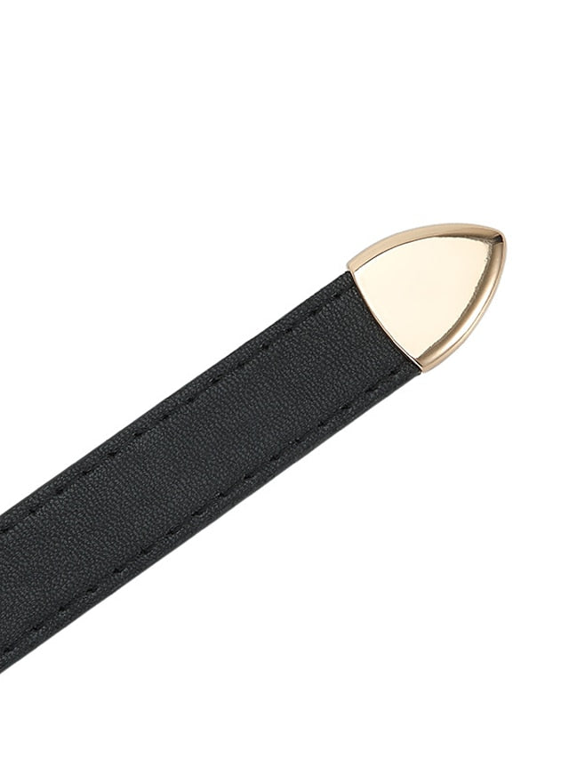 Women's Unisex PU Buckle Belt PU Leather Metal Bucke D-ring Casual Classic Party Daily Violet White Black Silver - LuckyFash™