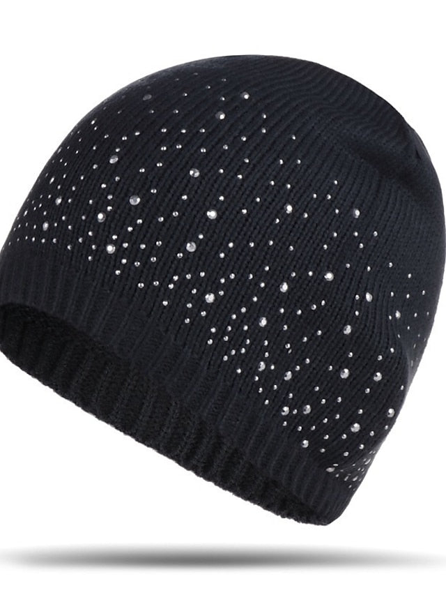 Hat Beanie / Slouchy Black Blue Camel Outdoor Home Daily Beaded Knit Polka Dot Portable Windproof Comfort for Women - LuckyFash™