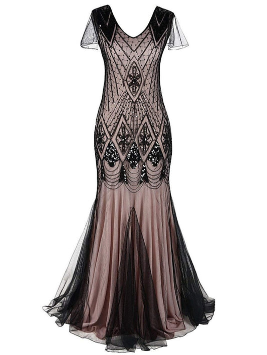 Women‘s Lace Dress Bodycon Vintage Dress Long Dress Maxi Dress Burgundy Dark Green Blue Black Sleeveless Plain Sequins Winter Fall Spring V Neck Fashion Evening Party 2023 Style S M L XL 2XL 3XL - LuckyFash™