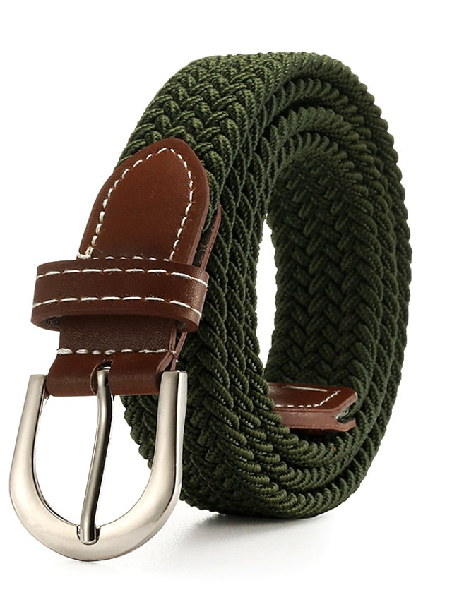 Men's Women's Web Belt Canvas Buckle Free Plain Classic Casual Work Daily Black Blue Green Dark Blue - LuckyFash™