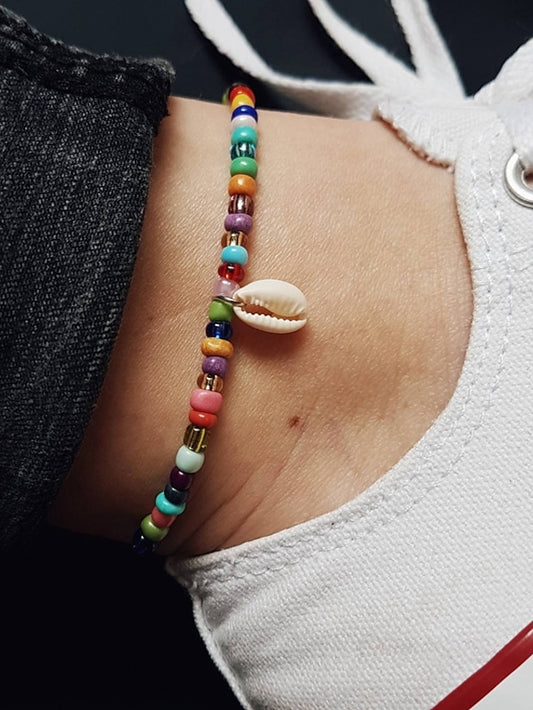 Ankle Bracelet Stylish Simple Women's Body Jewelry For Daily Beach Classic Shell Rainbow 1pcs - LuckyFash™