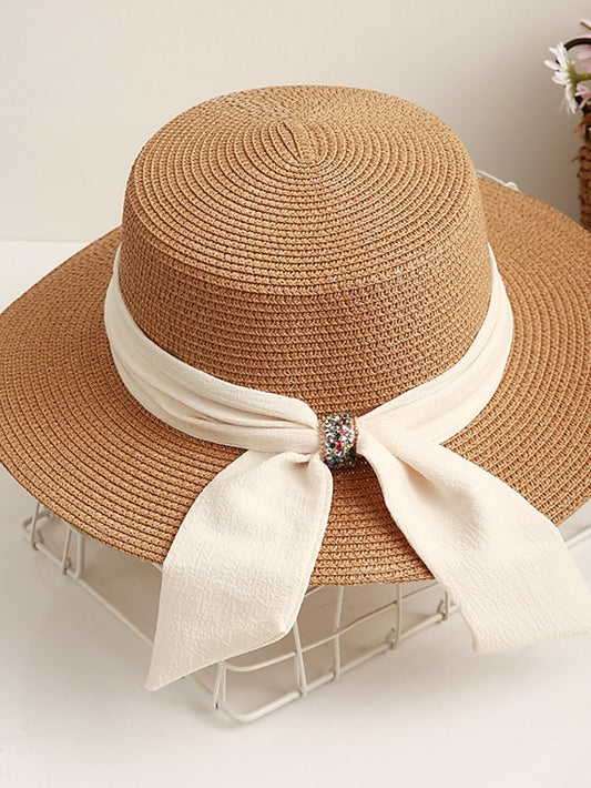 Women's Sun Hat Straw Hat Holiday Straw Vacation Casual Nordic Style Breathability Outdoor Comfortable 1 pcs - LuckyFash™